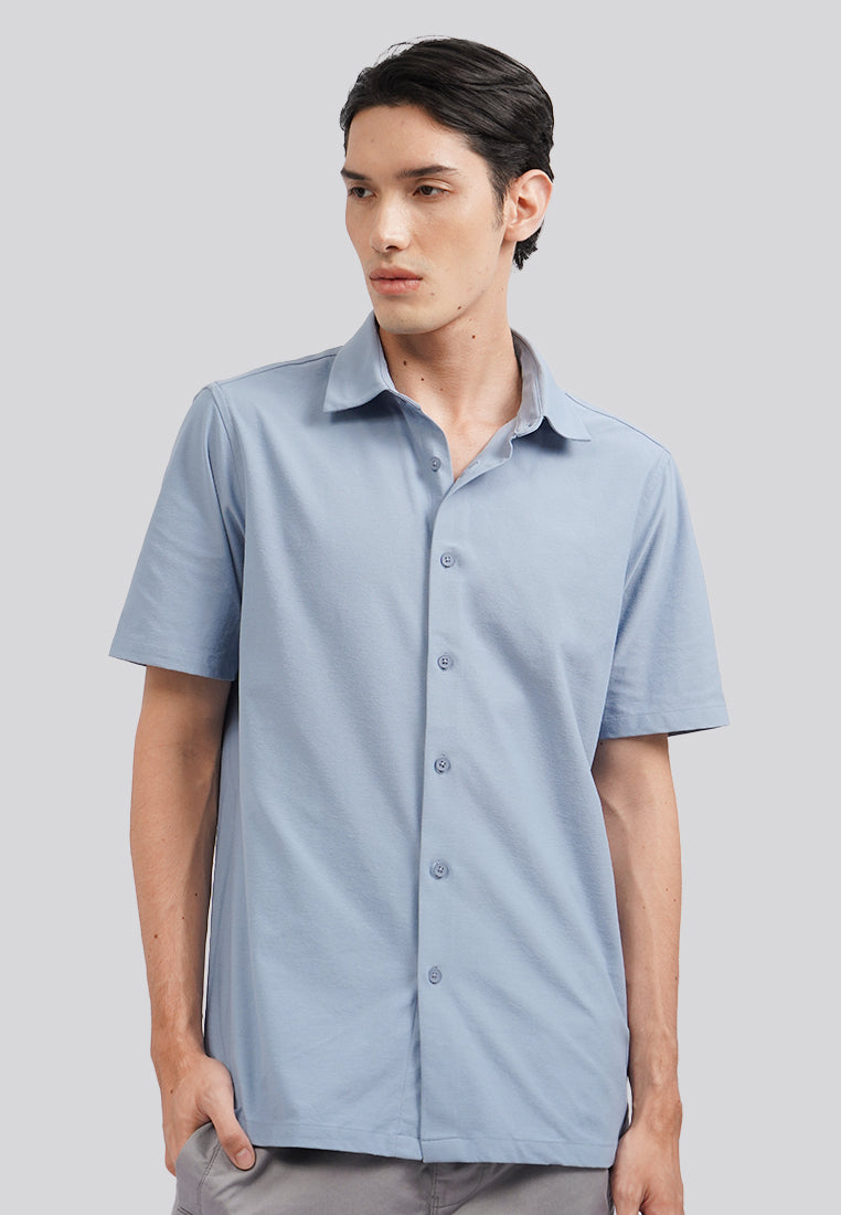 Quick Dry Short Sleeve Knit Shirt Blue