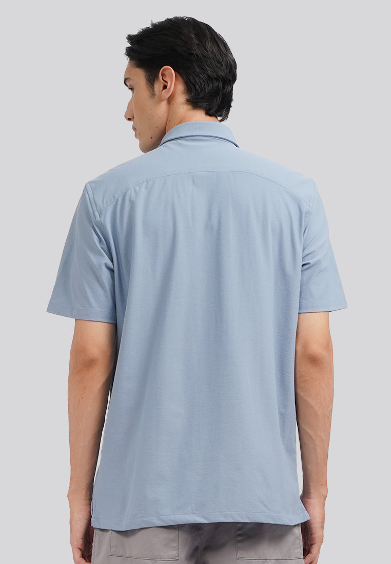 Quick Dry Short Sleeve Knit Shirt Blue