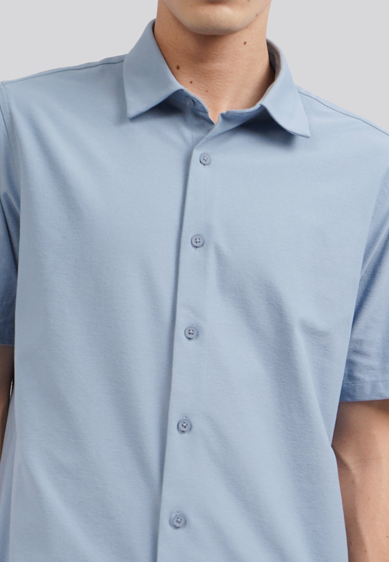 Quick Dry Short Sleeve Knit Shirt Blue
