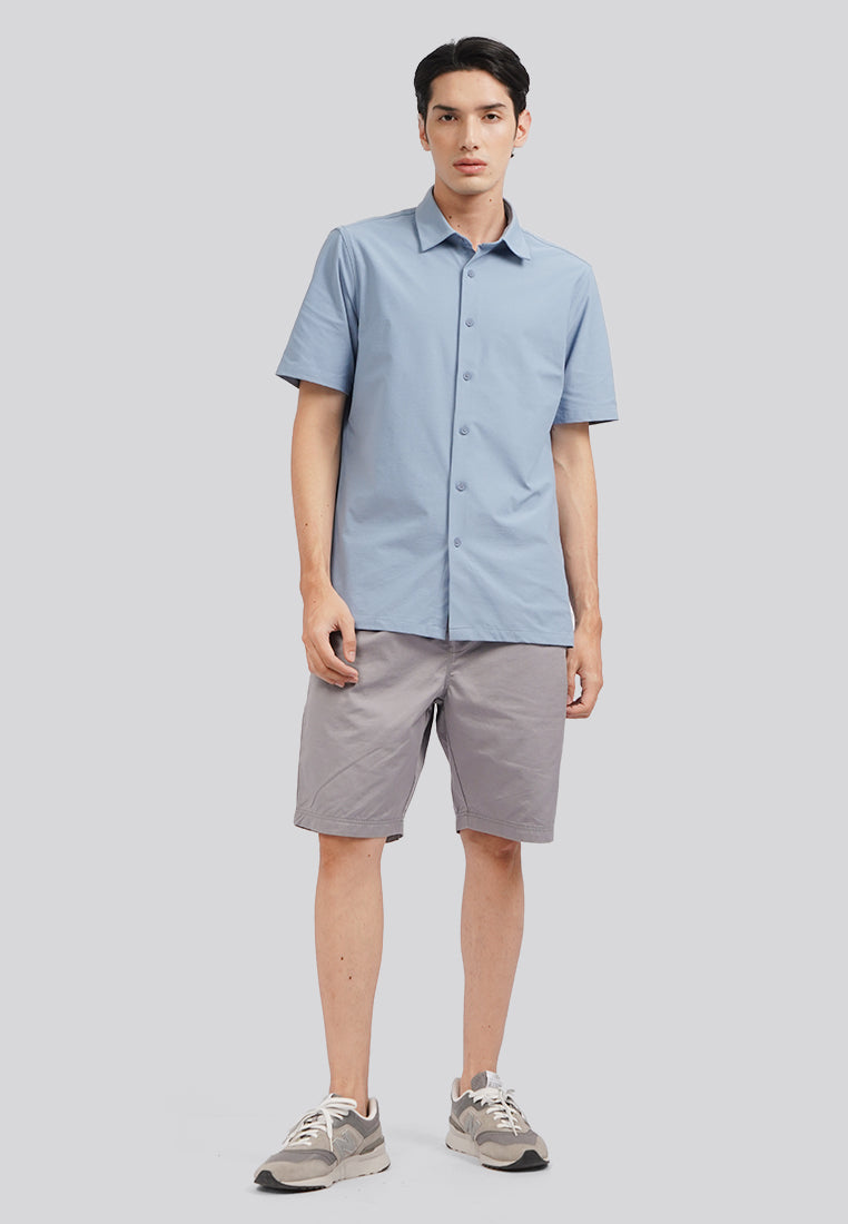 Quick Dry Short Sleeve Knit Shirt Blue
