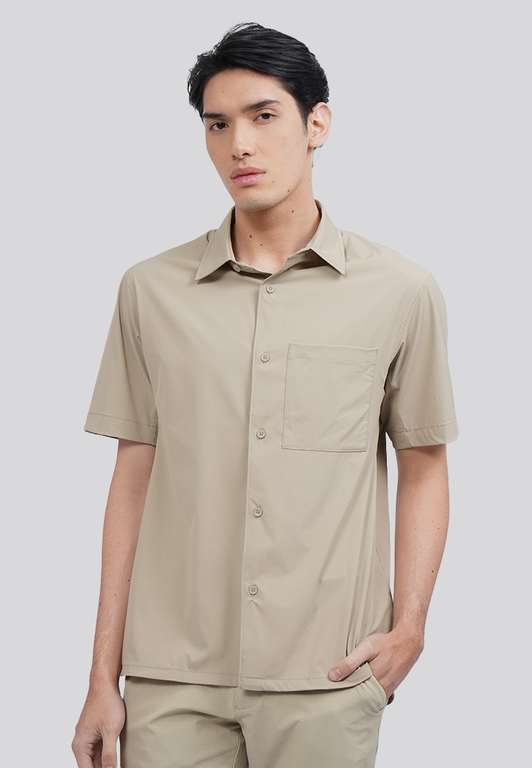4-Way Stretch Short Sleeve Shirt Taupe