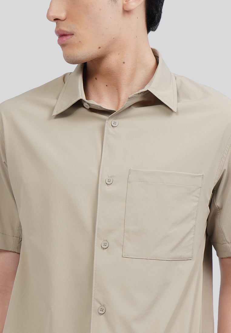 4-Way Stretch Short Sleeve Shirt Taupe