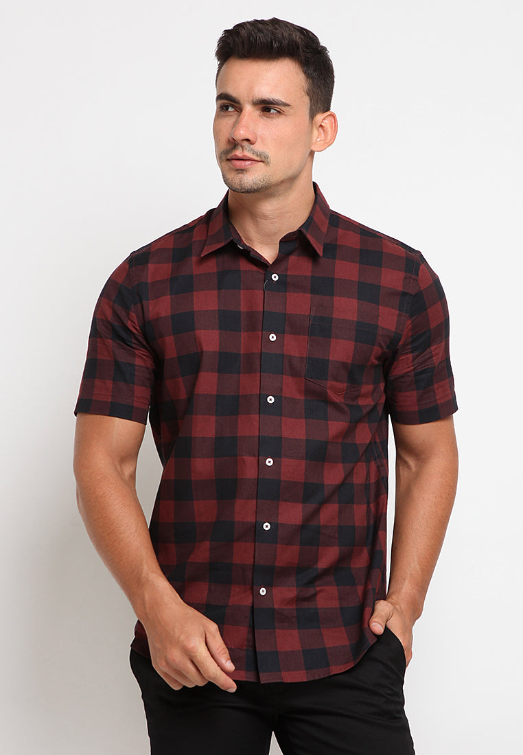 Checked short sleeves shirt