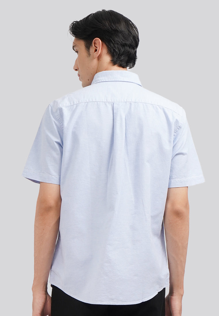 Regular Fit Short Sleeve Basic Shirt Light Blue