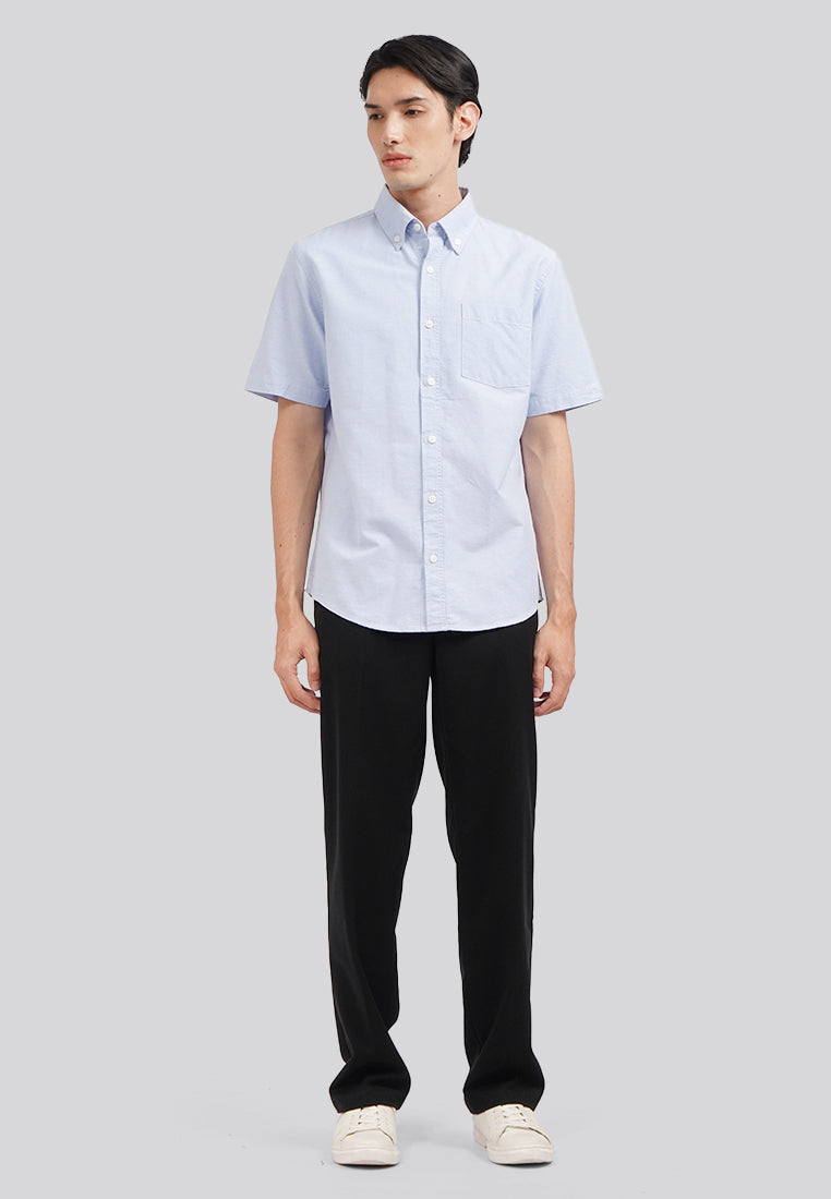 Regular Fit Short Sleeve Basic Shirt Light Blue