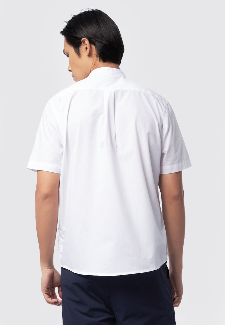 Short Sleeve Shirt with Stand Up Collar