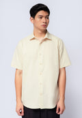 Short Sleeve Stretch Shirt Beige