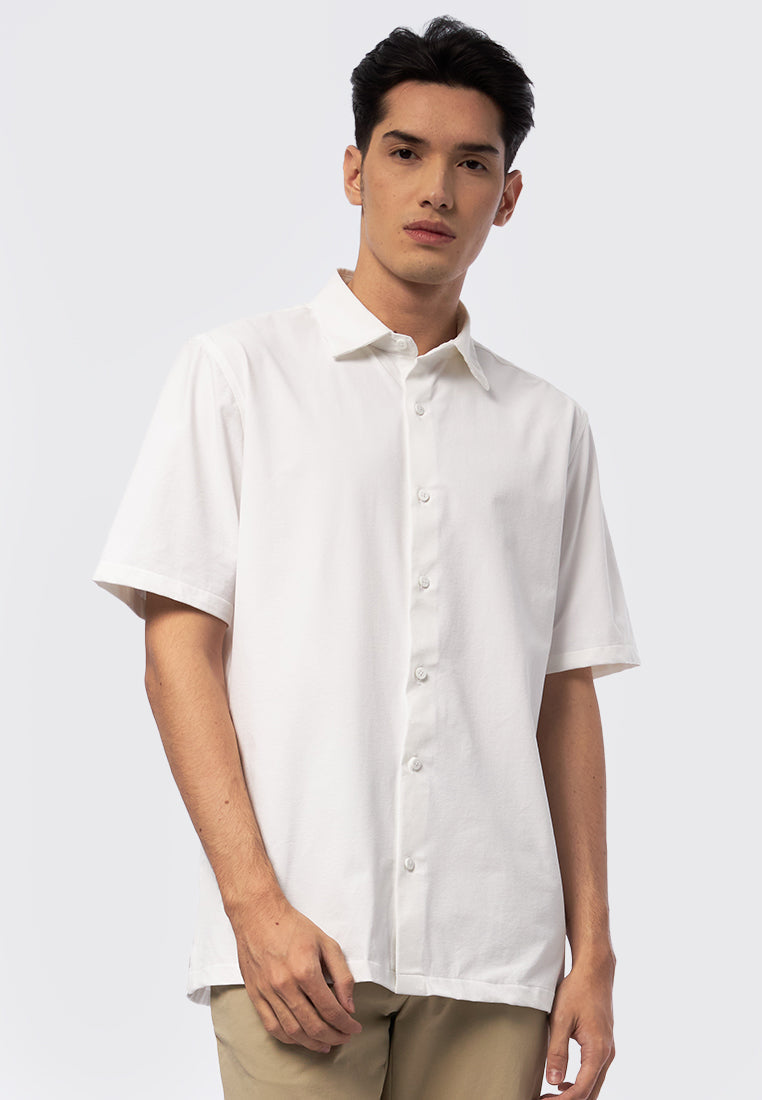 Short Sleeve Knit Shirt White