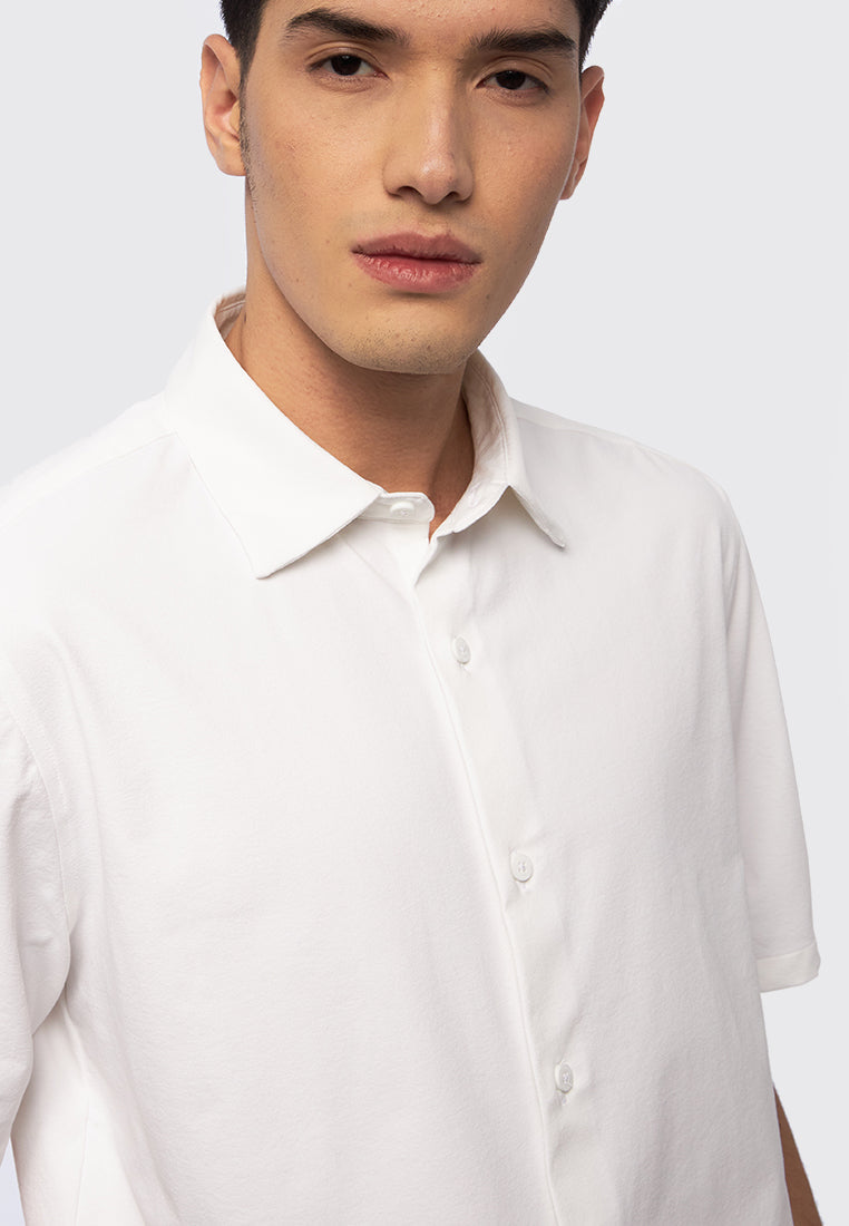 Short Sleeve Knit Shirt White