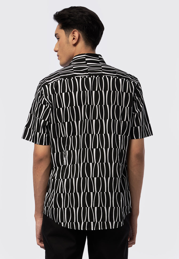 Regular Fit Short Sleeve Printed Shirt Black