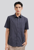 Easy Care Short Sleeve Check Shirt Navy