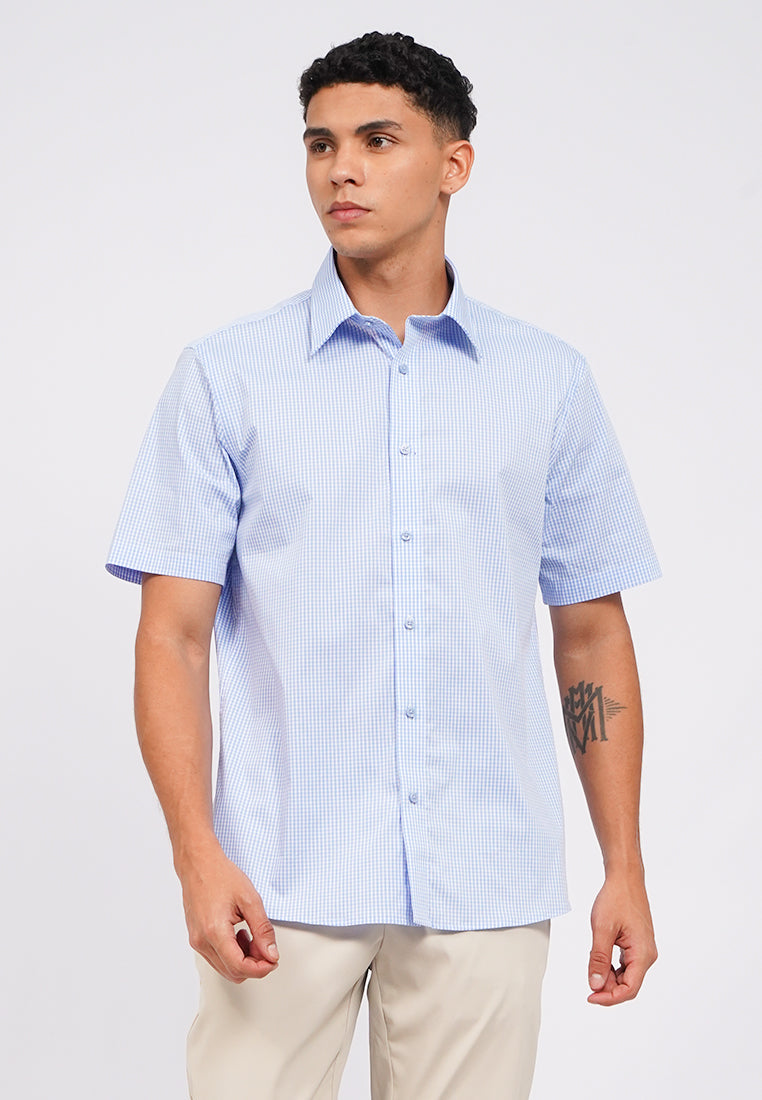 Slim Fit Short Sleeve Check Shirt