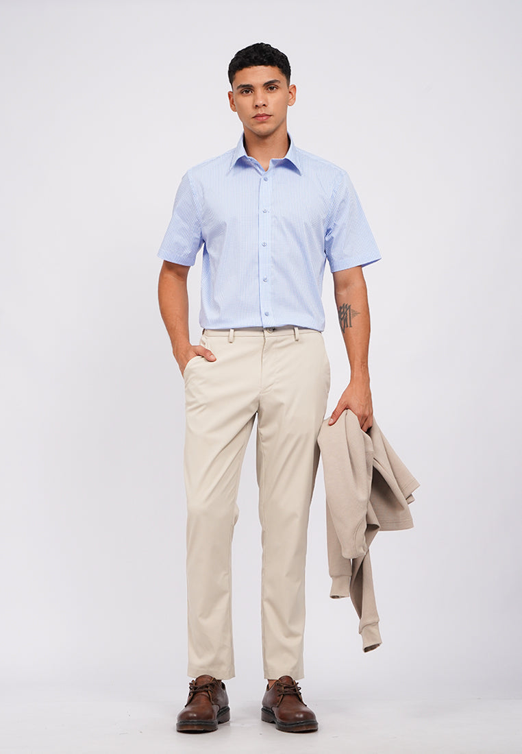 Slim Fit Short Sleeve Check Shirt