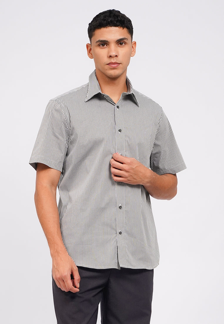 Slim Fit Short Sleeve Check Shirt