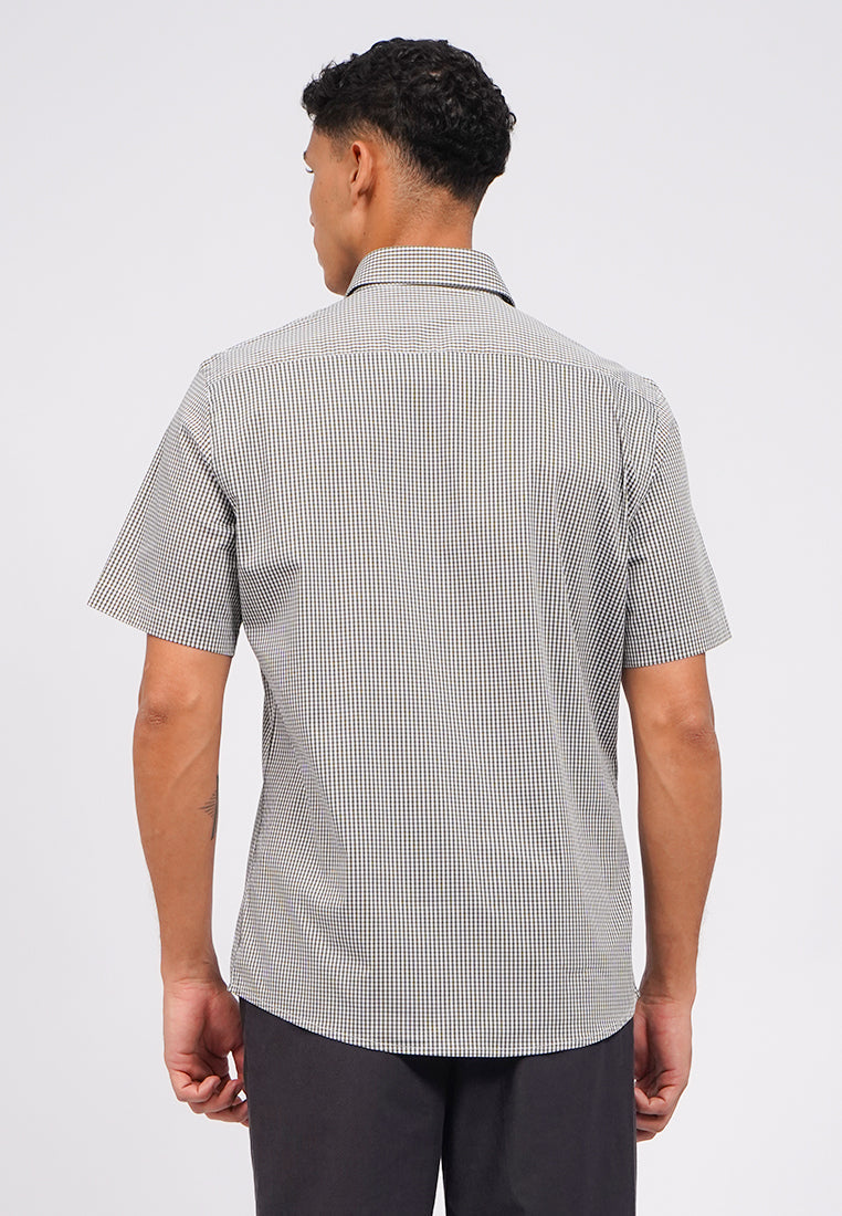 Slim Fit Short Sleeve Check Shirt