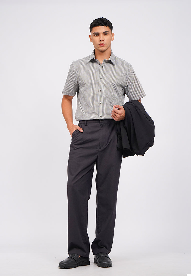 Slim Fit Short Sleeve Check Shirt
