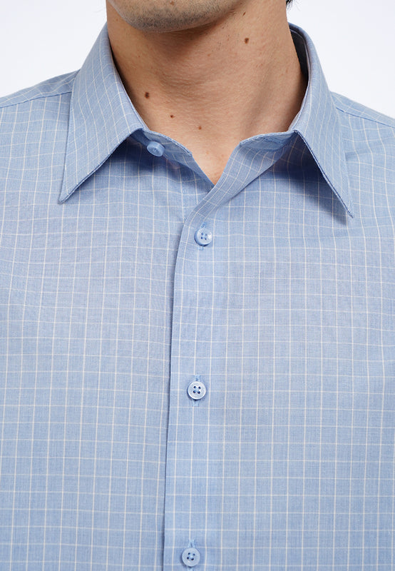 Short Sleeve Melange Check Shirt