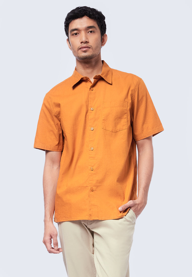 Regular Fit Short Sleeve Shirt Orange