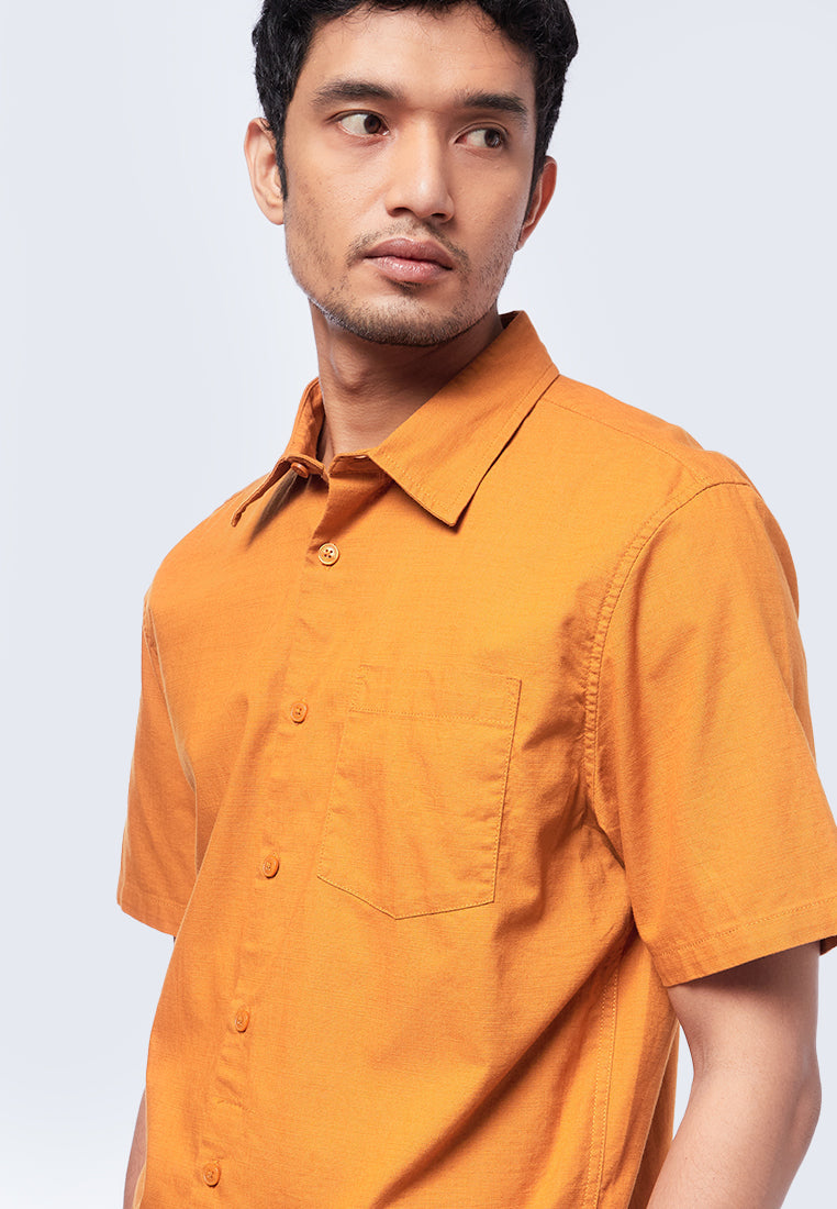 Regular Fit Short Sleeve Shirt Orange