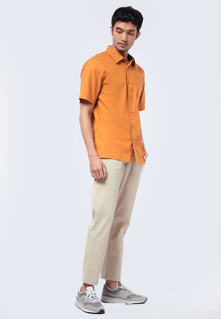 Regular Fit Short Sleeve Shirt Orange