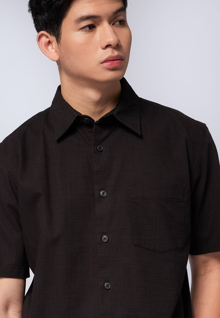 Regular Fit Short Sleeve Slub Shirt