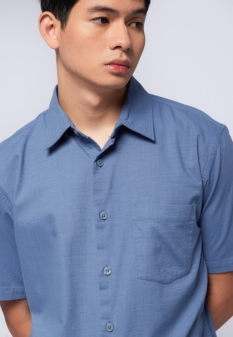 Regular Fit Short Sleeve Slub Shirt