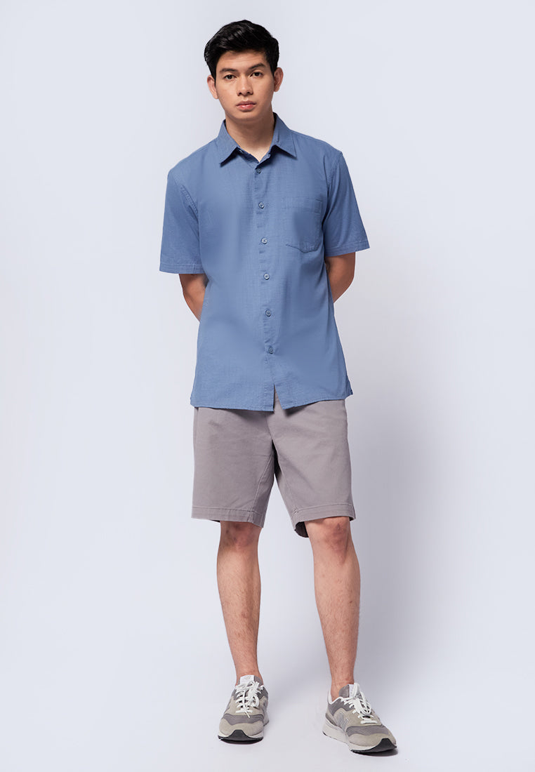 Regular Fit Short Sleeve Slub Shirt