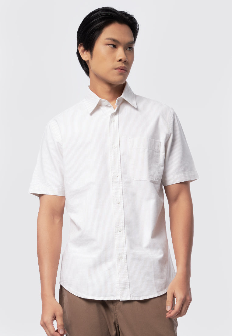 Short Sleeve Striped Oxford Shirt