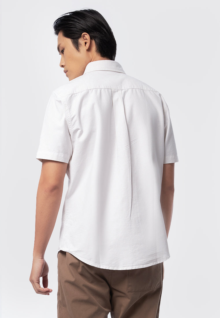 Short Sleeve Striped Oxford Shirt