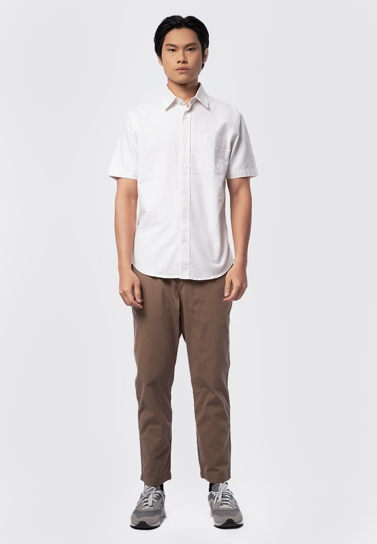 Short Sleeve Striped Oxford Shirt