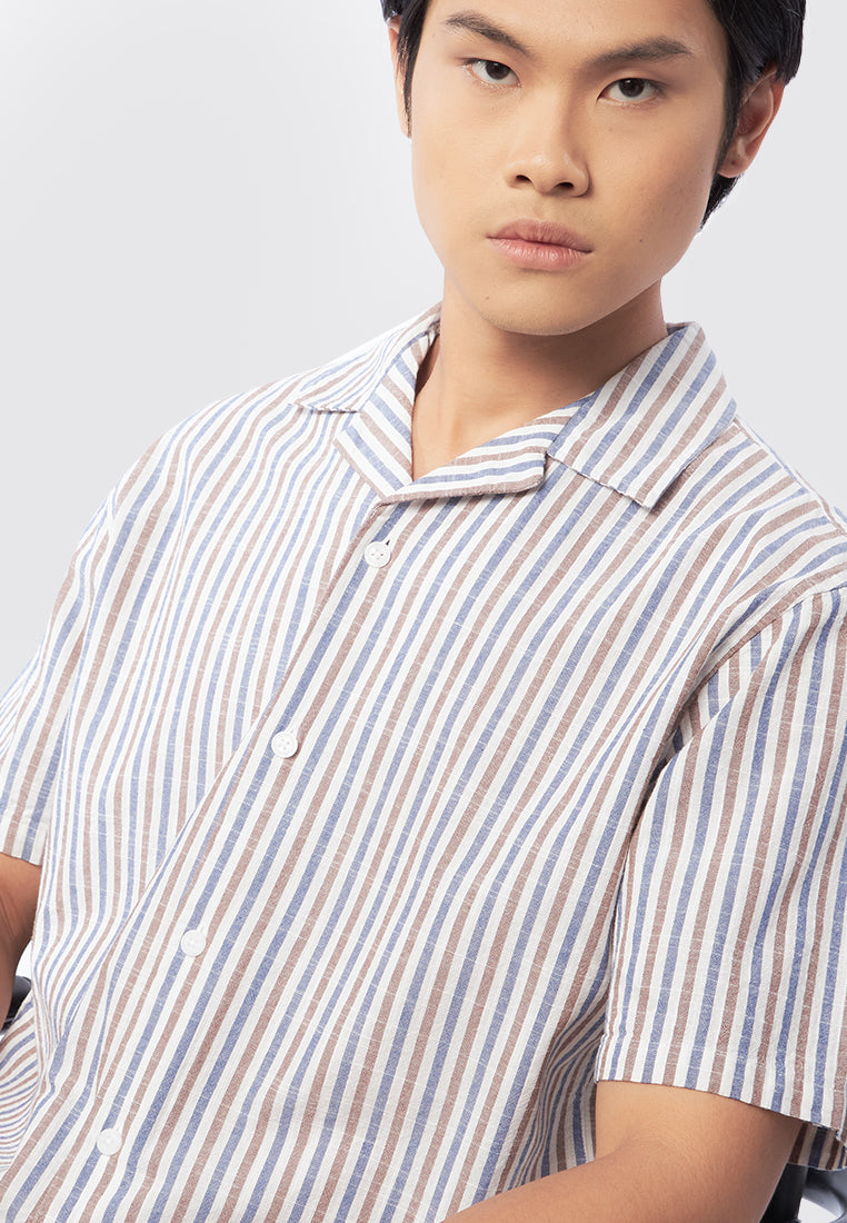 Printed Notch Collar Shirt