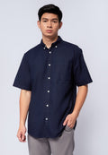Regular Fit Short Sleeve Oxford Shirt Navy