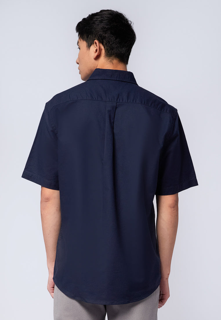 Regular Fit Short Sleeve Oxford Shirt Navy