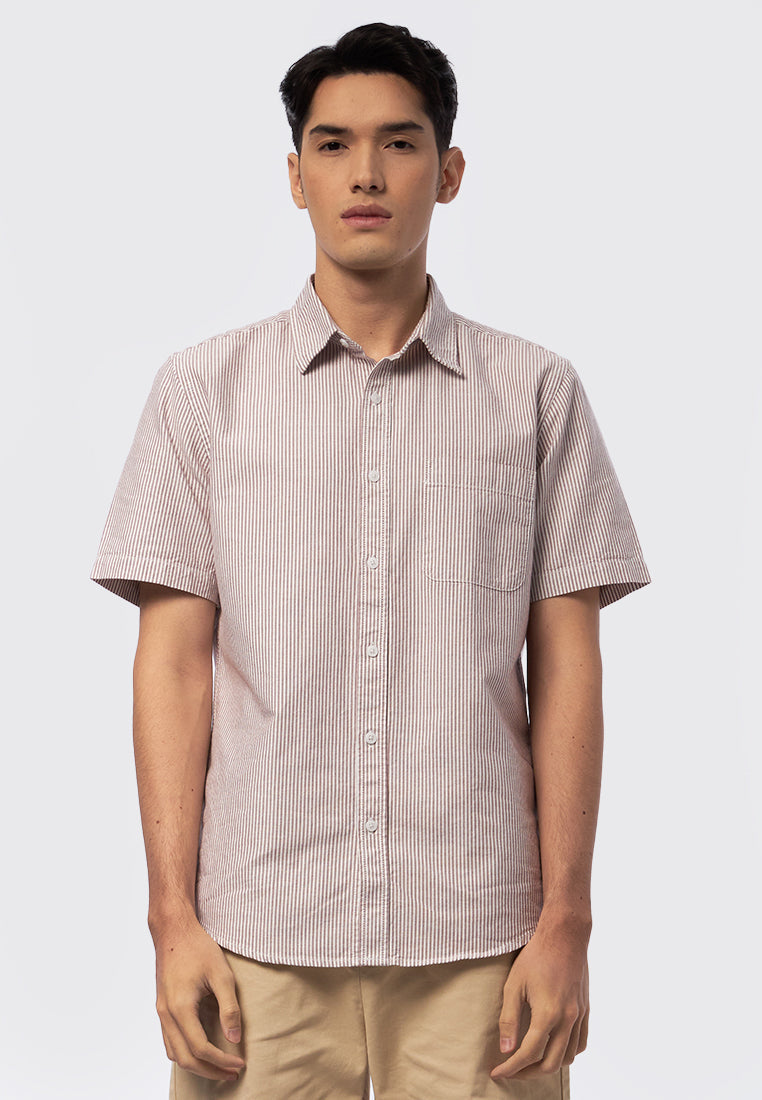 Short Sleeve Oxford Stripe Shirt