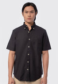 Black Short Sleeve Oxford Shirt