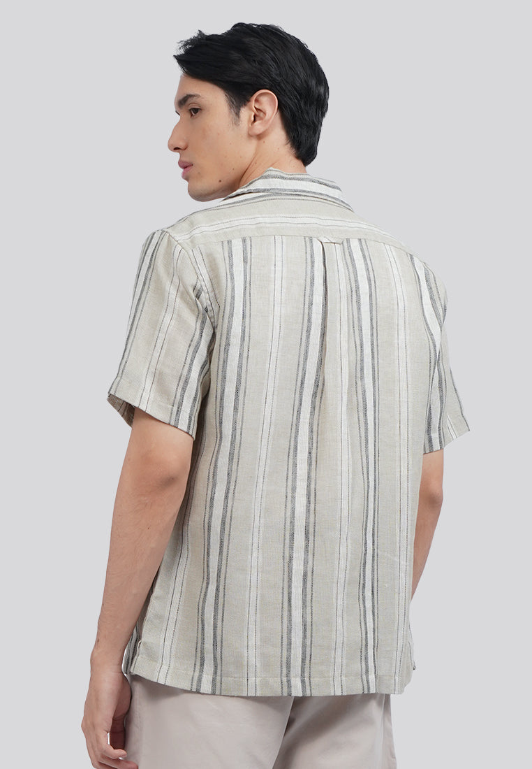 Linen Look Short Sleeve Resort Shirt Sage