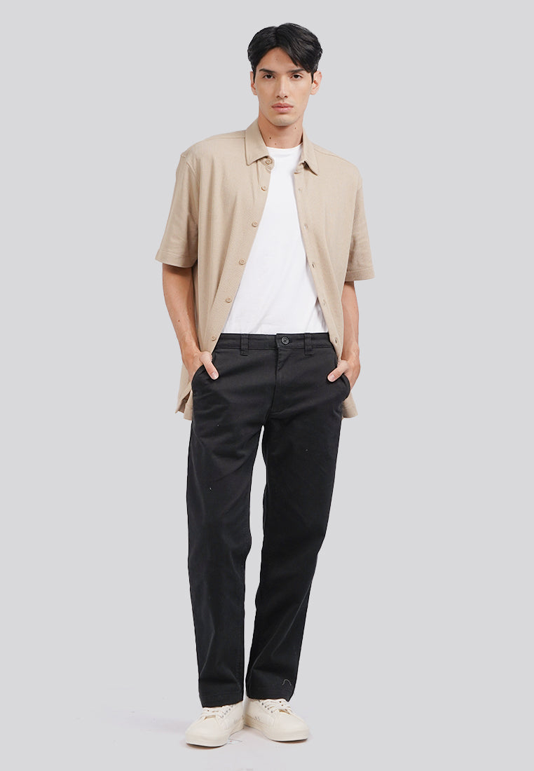 Textured Short Sleeve Knit Shirt Taupe