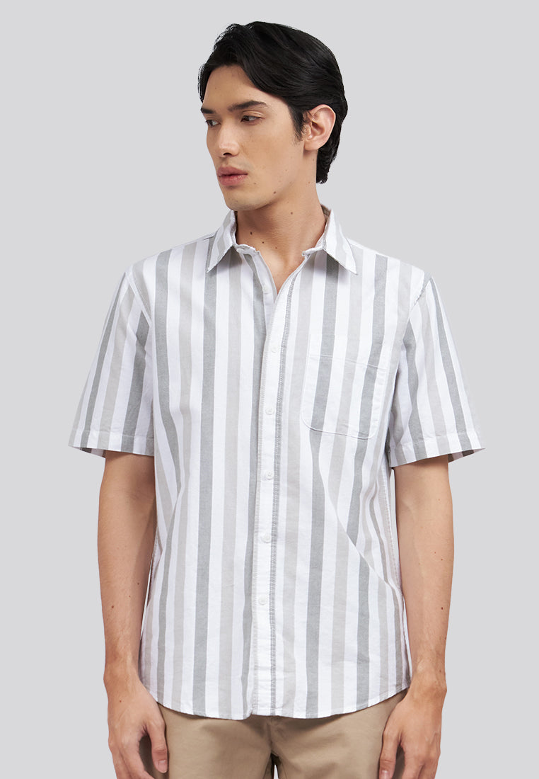 Regular Fit Short Sleeve Stripes Shirt