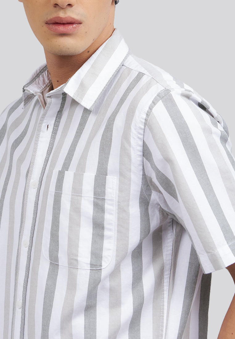 Regular Fit Short Sleeve Stripes Shirt