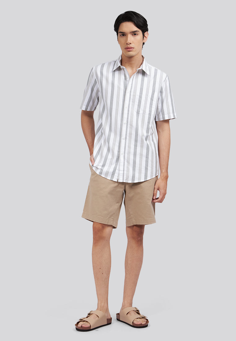 Regular Fit Short Sleeve Stripes Shirt