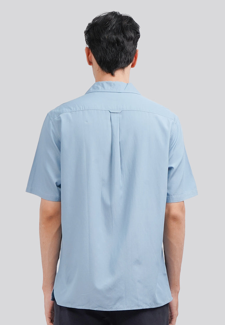 Pocket Short Sleeve Resort Shirt Blue
