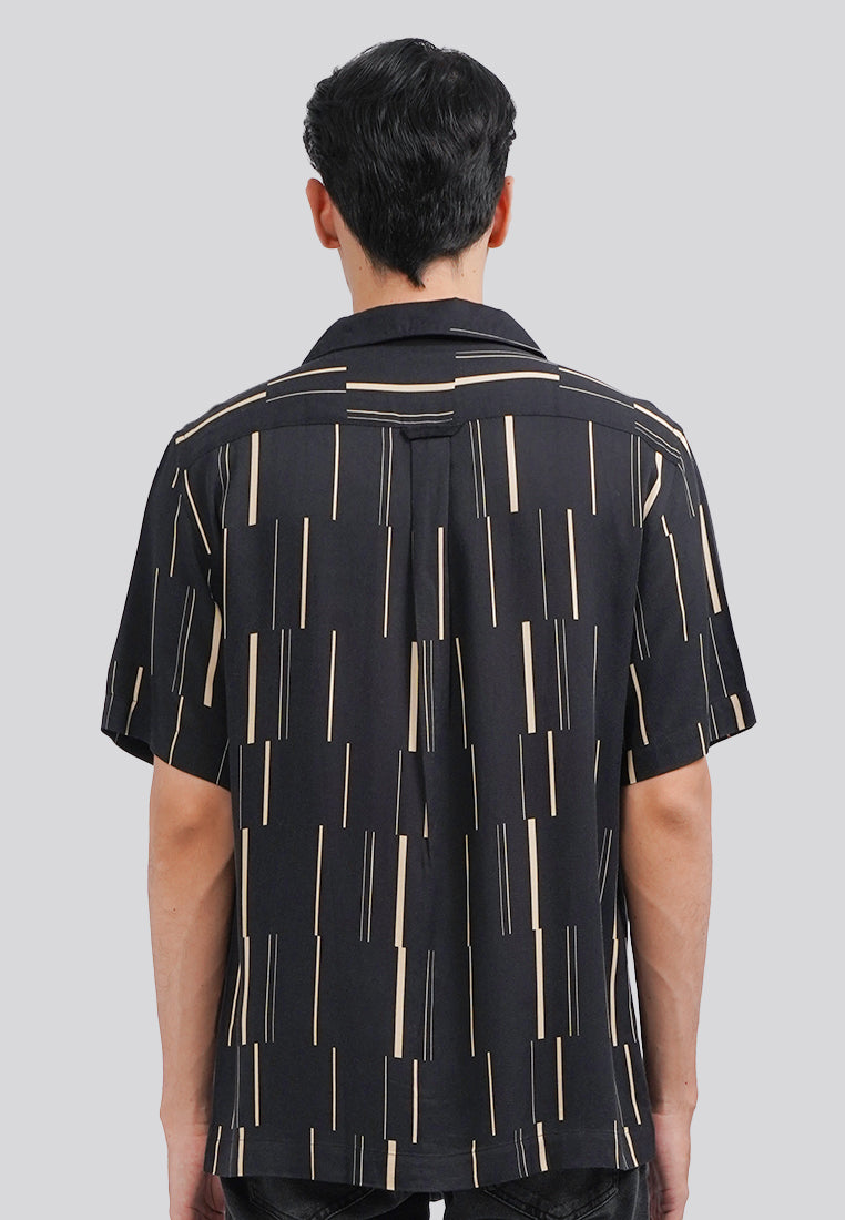 Regular Fit Printed Resort Shirt Black