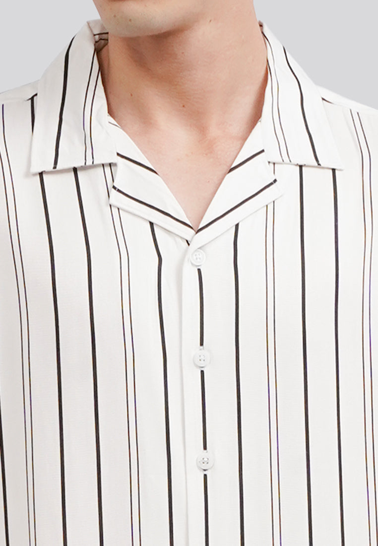 Regular Fit Printed Resort Shirt White
