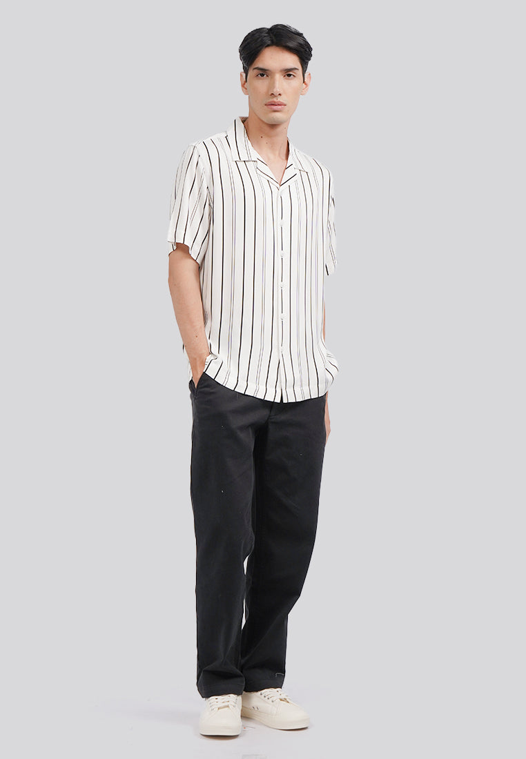 Regular Fit Printed Resort Shirt White