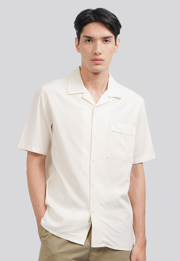 Pocket Short Sleeve Resort Shirt Ecru