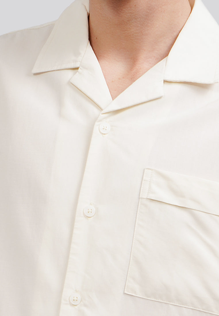 Pocket Short Sleeve Resort Shirt Ecru