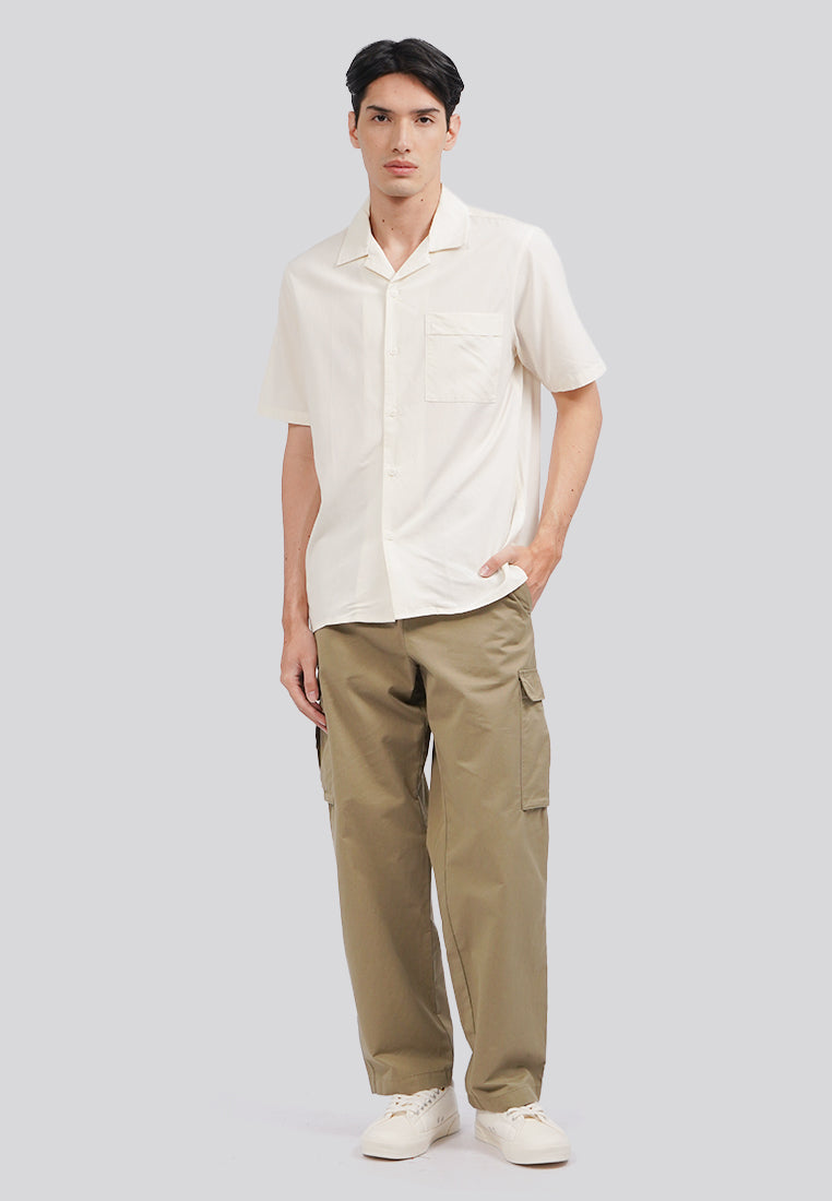 Pocket Short Sleeve Resort Shirt Ecru