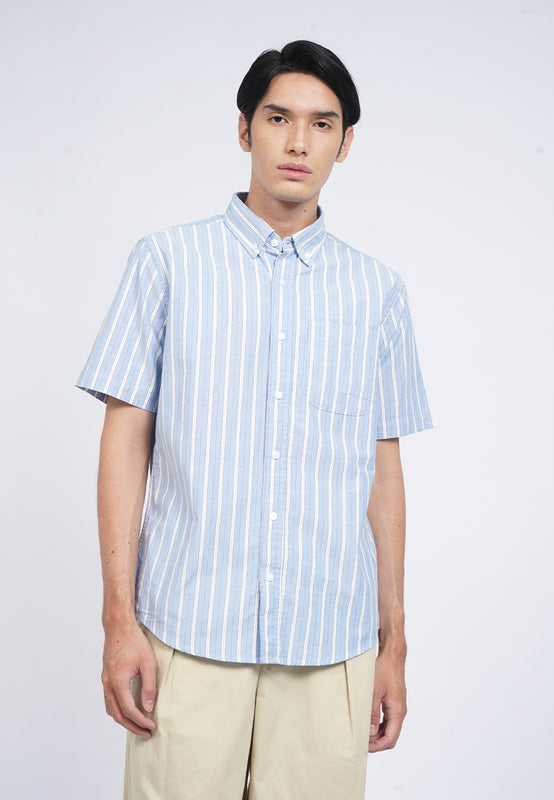 Short Sleeve Oxford Stripe Shirt