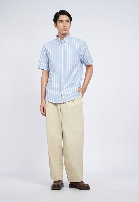 Short Sleeve Oxford Stripe Shirt