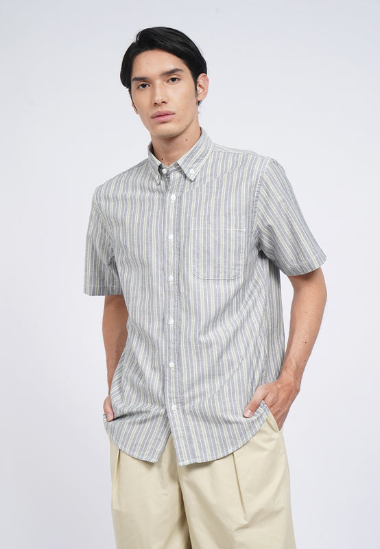 Short Sleeve Oxford Stripe Shirt